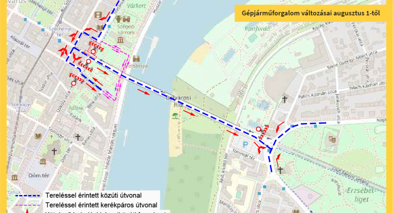 Forgalmi változások a Dóm téri helyszín környékén